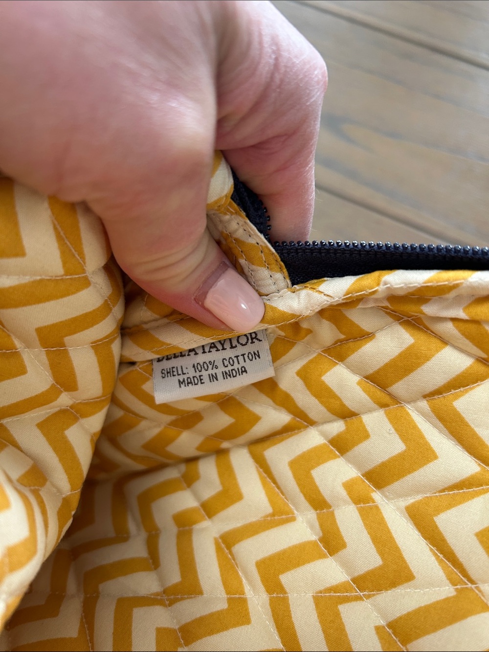 Bella Taylor Navy, Yellow & Light Blue Quilted Tablet Sleeve - Picture 6 of 6
